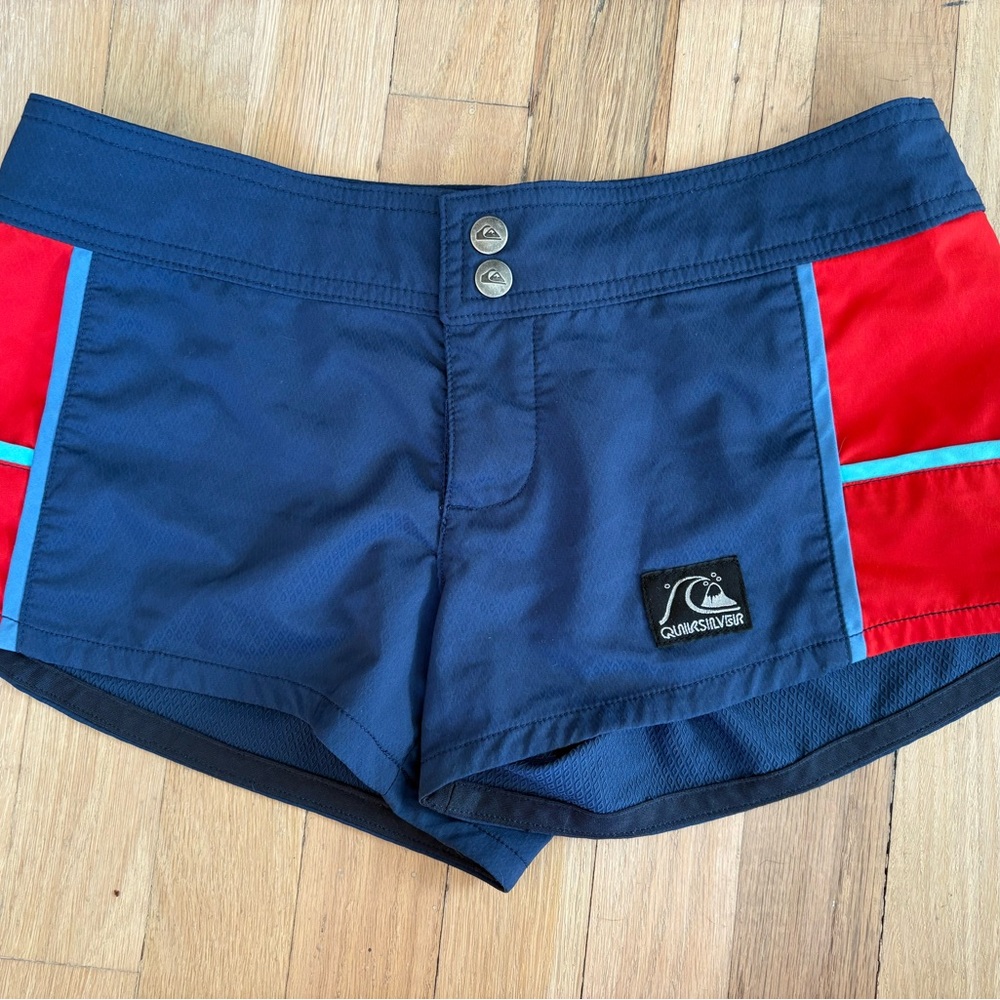 Quiksilver Blue & Red Swim Shorts